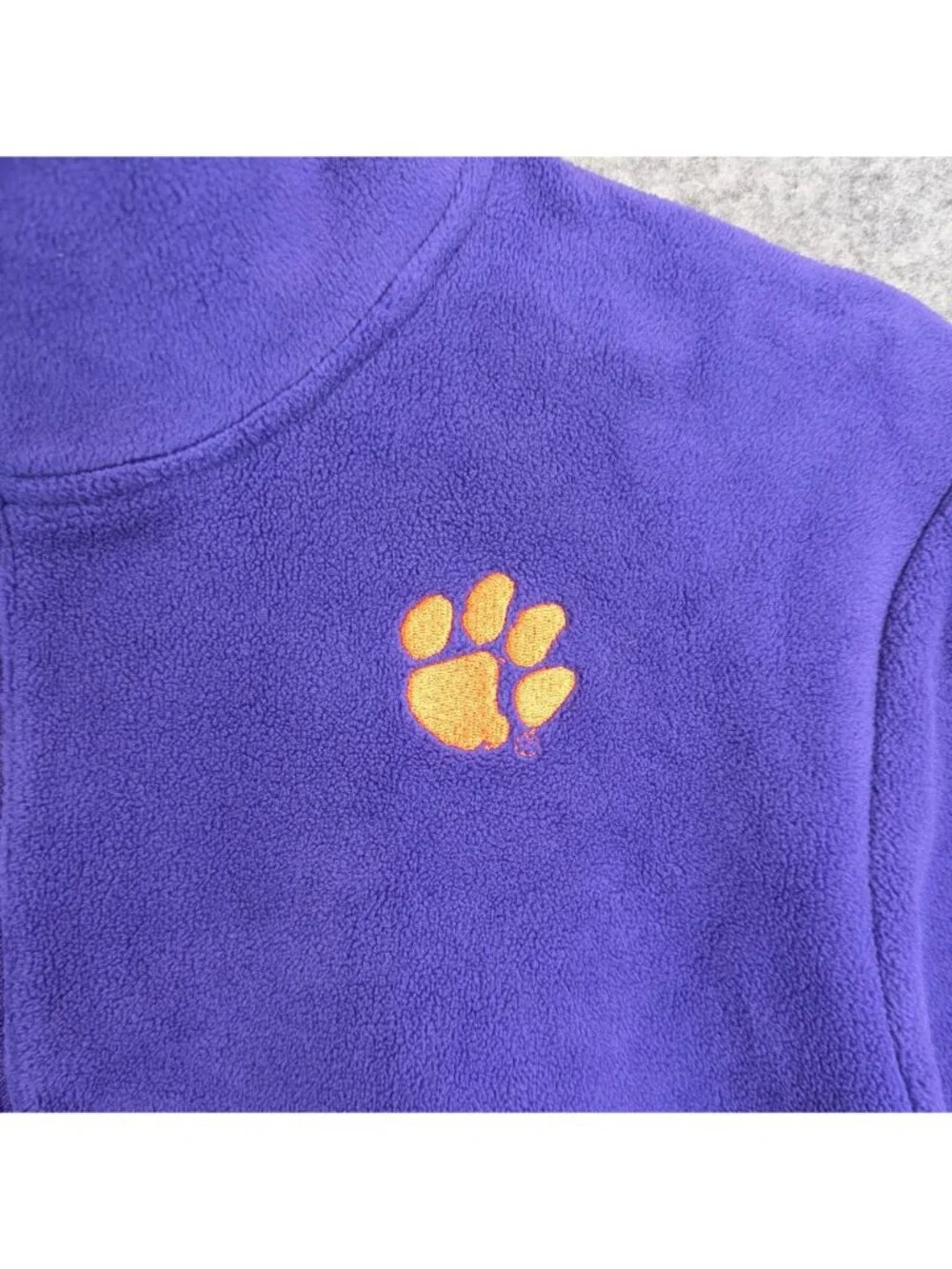 Nike Womens Clemson Tigers 1/4 Zip Fleece L/S Sweatshirt Medium BQ7193 545 - Picture 2 of 9